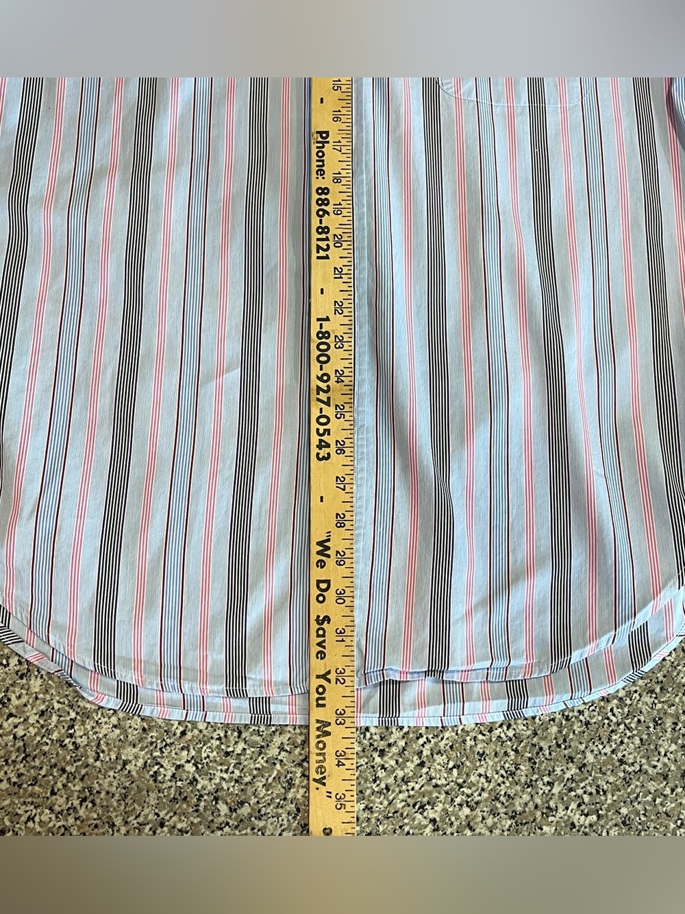 J McLaughlin Blue Stripe Button Down Shirt Mens XL - Picture 6 of 8